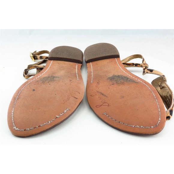 Sam Edelman T-Strap Sandals Brown Leather Women Shoes Size 7.5 Medium - Picture 6 of 6